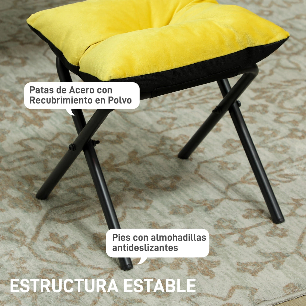 Poltrona con poggiapiedi ¨C zephmum ¨C giallo, tessuto