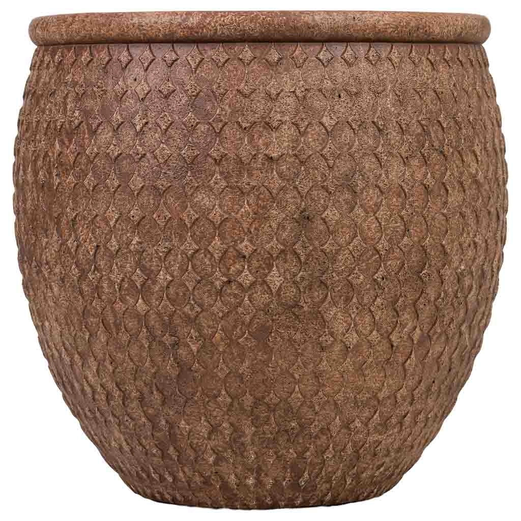 Vaso fibra di vetro marrone rossastro 33x33x33 cm