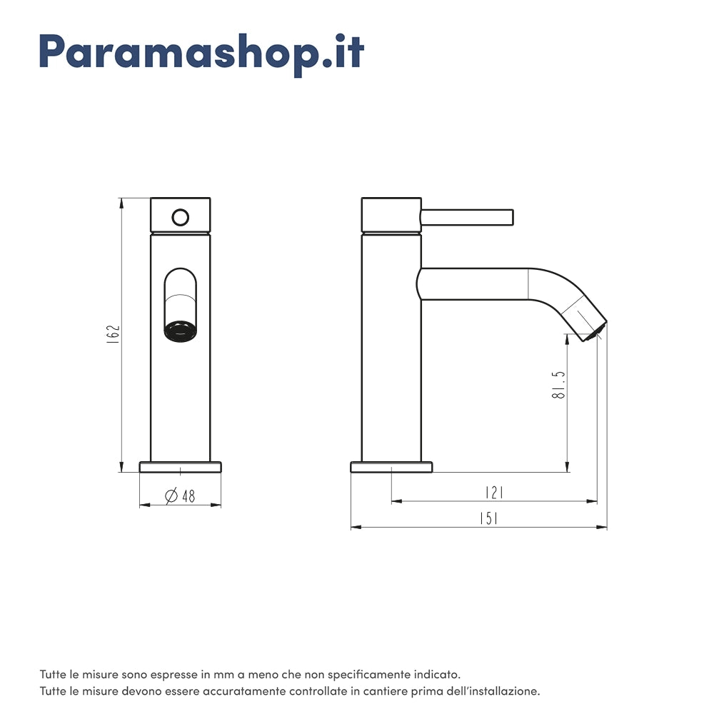 Miscelatore lavabo senza scarico slim cromato | Bette