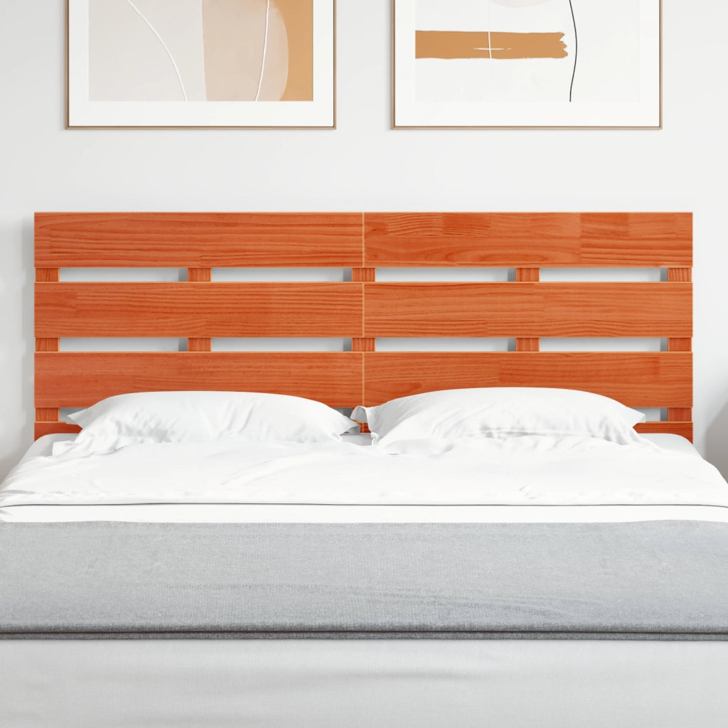 Testata letto Marrone Cera 140 cm in Legno Massello di Pino