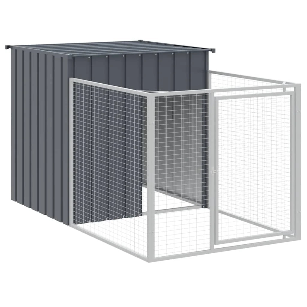 Cuccia per cani con cortile 110 x 405 x 110 cm antracite 02_0043465