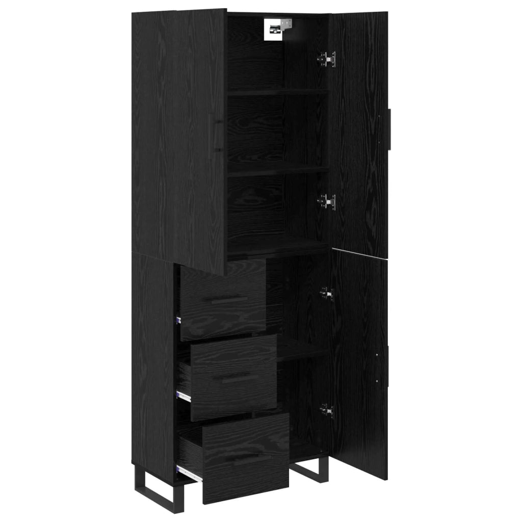 Credenza con cassetto 2 pcs Rovere Nero 69,5 x 34 x 180 cm 3416145