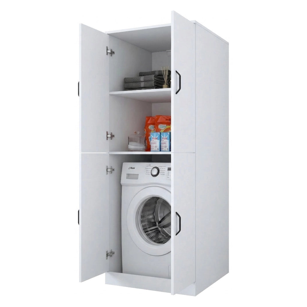 Sarre, Armadio Multiuso Grande 2 Ripiani, 70x182h cm Bianco