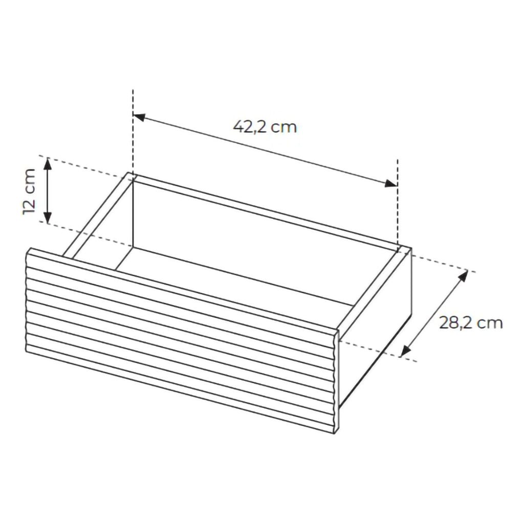 Madia Hatareta, Credenza 3 Cassetti, 154x40x84h cm Marrone Rovere