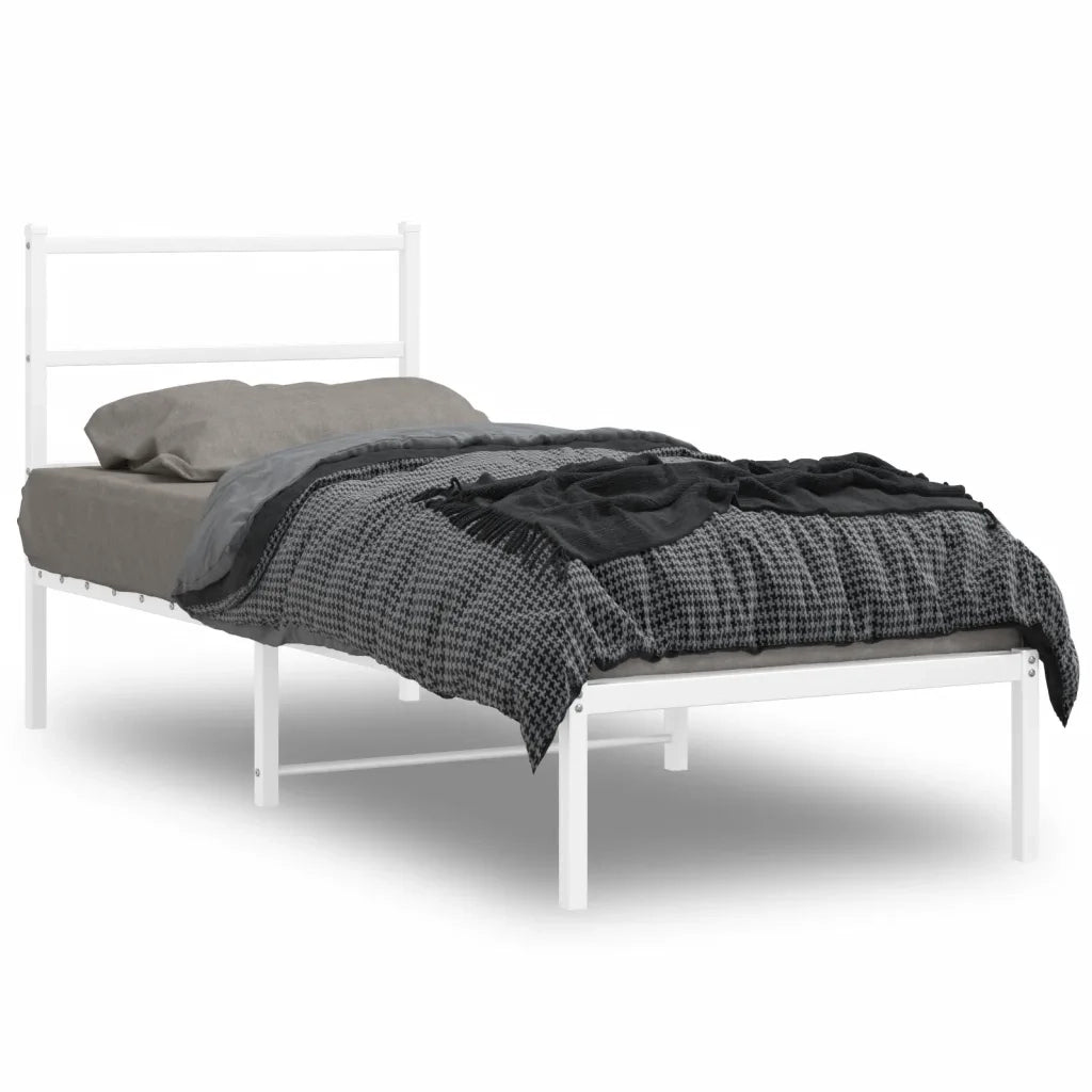 Giroletto con Testiera Metallo Bianco 80x200 cmcod mxl 134513