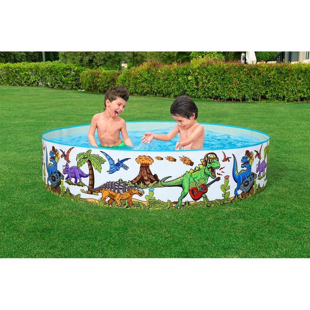 Trade Shop - Piscina Rigida Per Bambini 2+ Anni Con Motivo A Dinosauri ø183x38cm 946lt Giardino 55022 -
