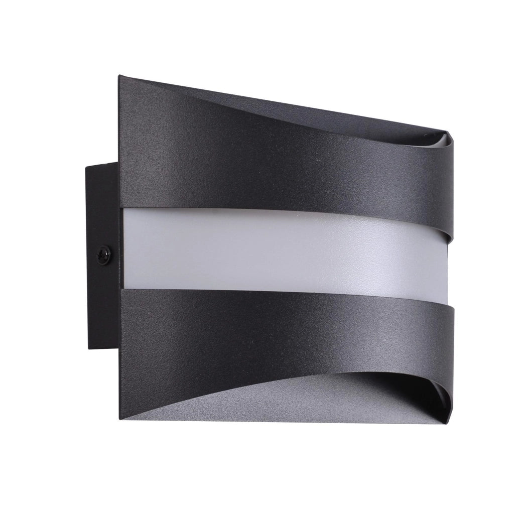 ZMH Lampada da Parete LED Nera Design Moderno 3000K 5W Illuminazione Verso l'Alto e Verso il Basso Applique
