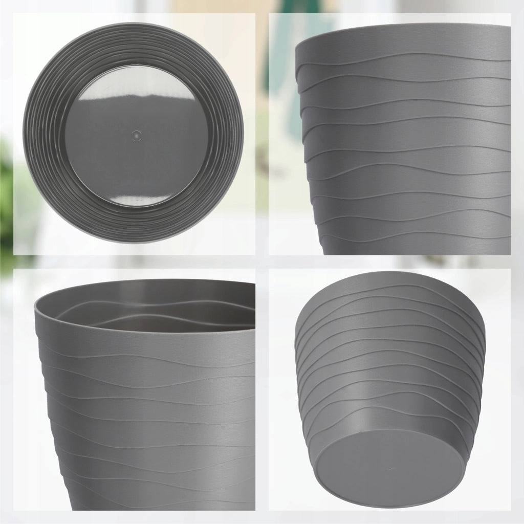 Vaso da fiori KADAX, Vaso da fiori, Grigio, Rotondo, 11 cm, Plastica