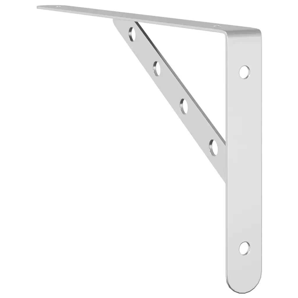 Staffe per Mensola 4 pz 30x2,5x15,5 cm in Acciaio Inox Argento