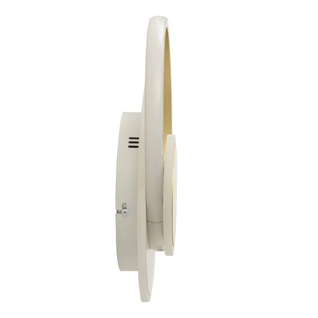 Lampada da parete Dish circolare in alluminio oro e bianco