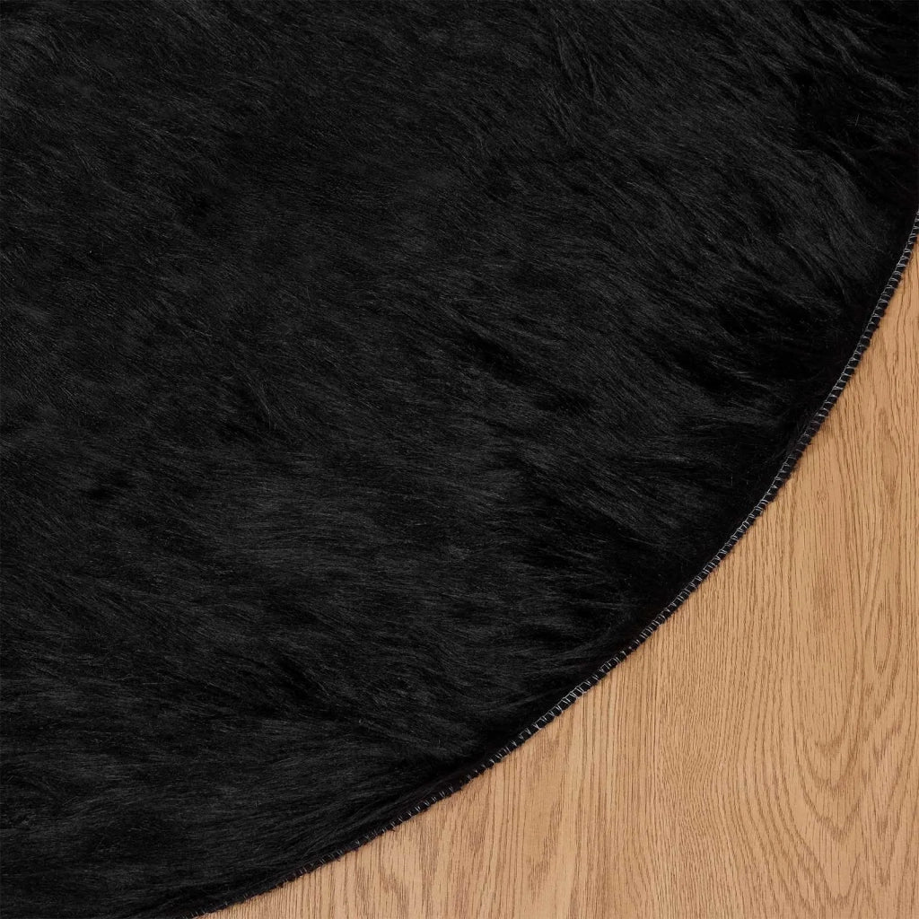 Tappeto in finta TAFALLA Nero Ø 120 cm Poliestere