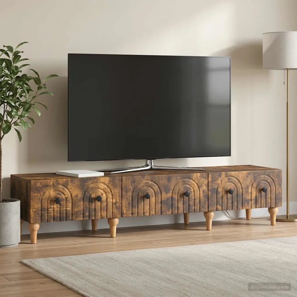 Mobile TV Rovere Fumo 147 x 34,5 x 30 cm Legno ingegnerizzato 894250
