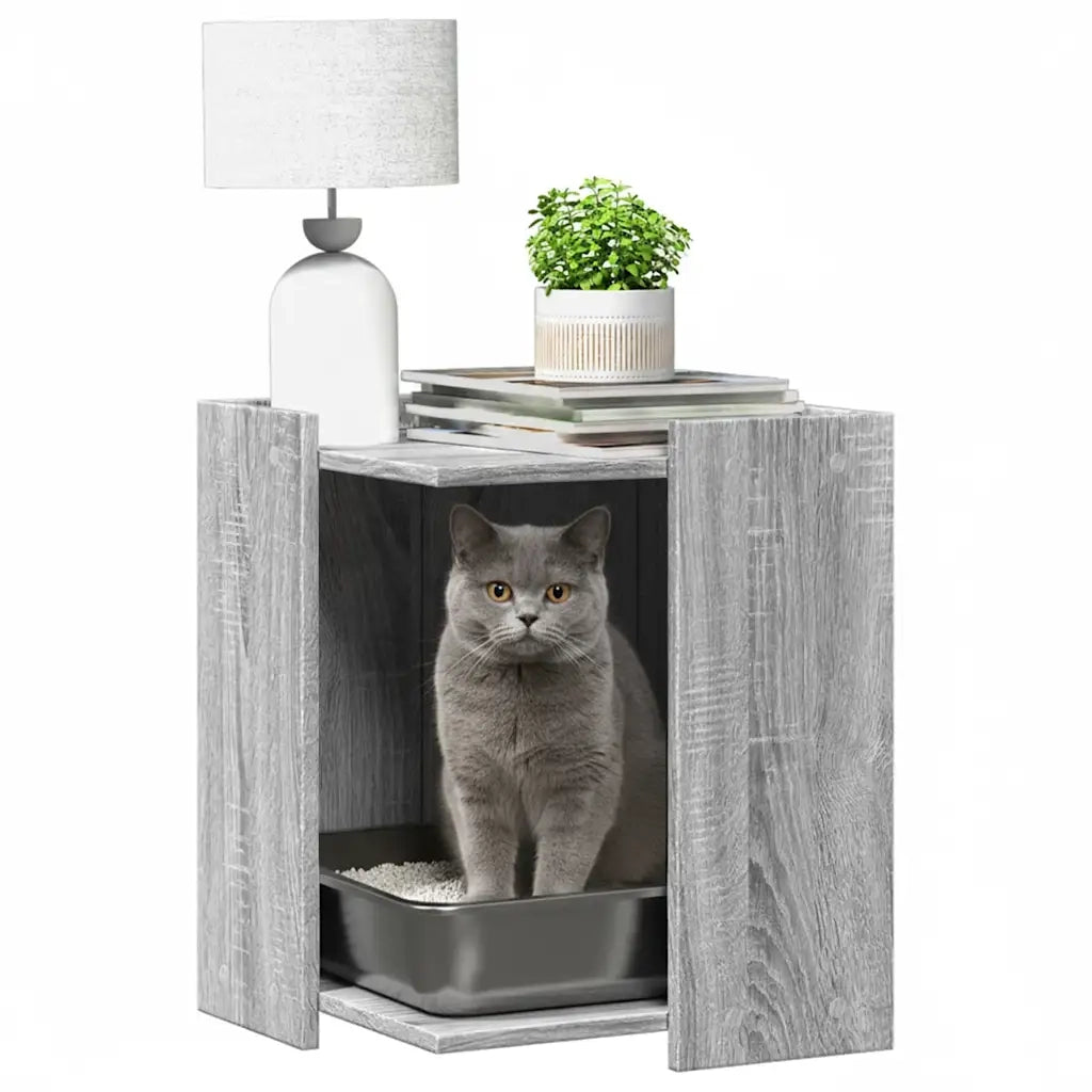 Recinto Lettiera Gatti Grigio Sonoma 60x40x40 cm in Truciolato 857747