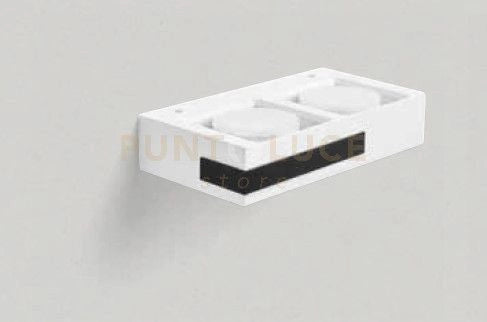 VELIA applique a parete 2 luci attacco GX53 Nera 24,2cm h.5cm  in gesso e alluminio