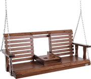 Bancopendolo in Legno - Resistente alle Intemperie - Capacità di Carico: 400 kg - 140x58 cm - Anticorrosivo - Mobili da Giardino - Bancopendolo da Giardino
