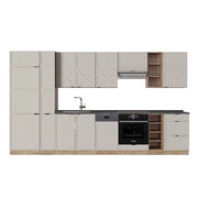 Cucina componibile Fame-Line GrigioBeige/Rovere dorato 355 cm, PL Antracite Vicco
