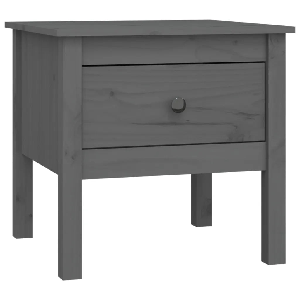 Tavolino | Tavolo laterale Grigio 50x50x49 cm Legno Massello di Pino