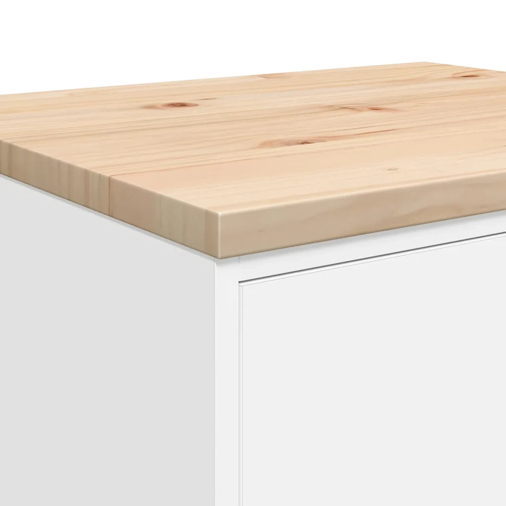 Armadietto da Garage Bianco 60x51x85 cm Legno Massello di Pino CFW4800652