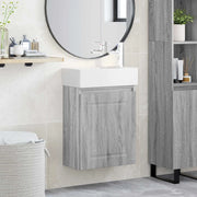 Mobile bagno con rubinetto Sonoma grigio 45,5 x 22,5 x 84 cm