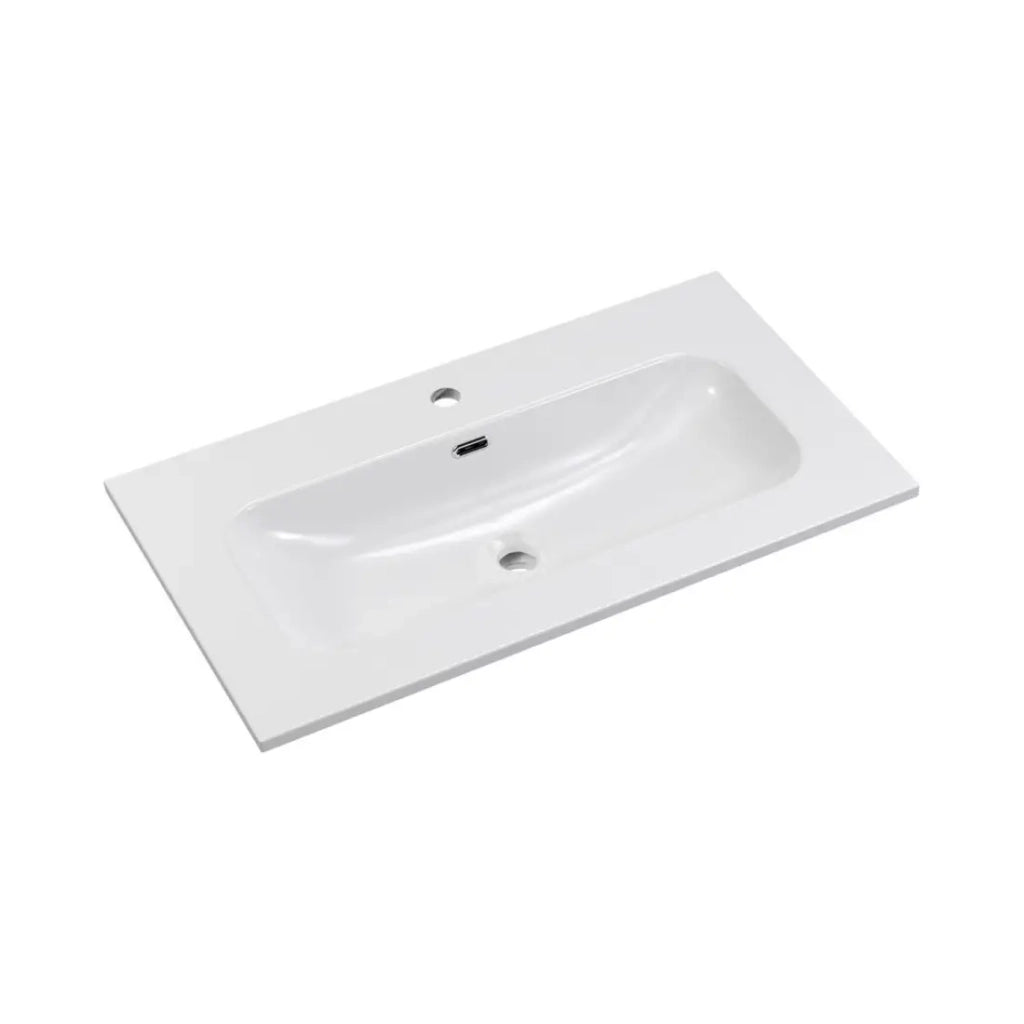 Set bagno TORNADO: mobile sottolavabo 80cm beige + lavabo da incasso bianco