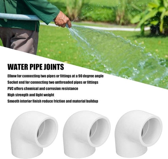 12 pezzi di connettori a T in PVC 2 vie | 25 mm angolo + connettori a 90 gradi | resistente al freddo | tubi di scarico superiori ed inferiori - 32 mm .