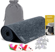 Matte per gatto autofissante per protezione contro graffi 300x40cm XL grigio con giocattolo, gancio di fissaggio e sacchetto - mat mat per gatti - protezione per graffi per gatti autofissante - mat per gatto con angolo di protezione