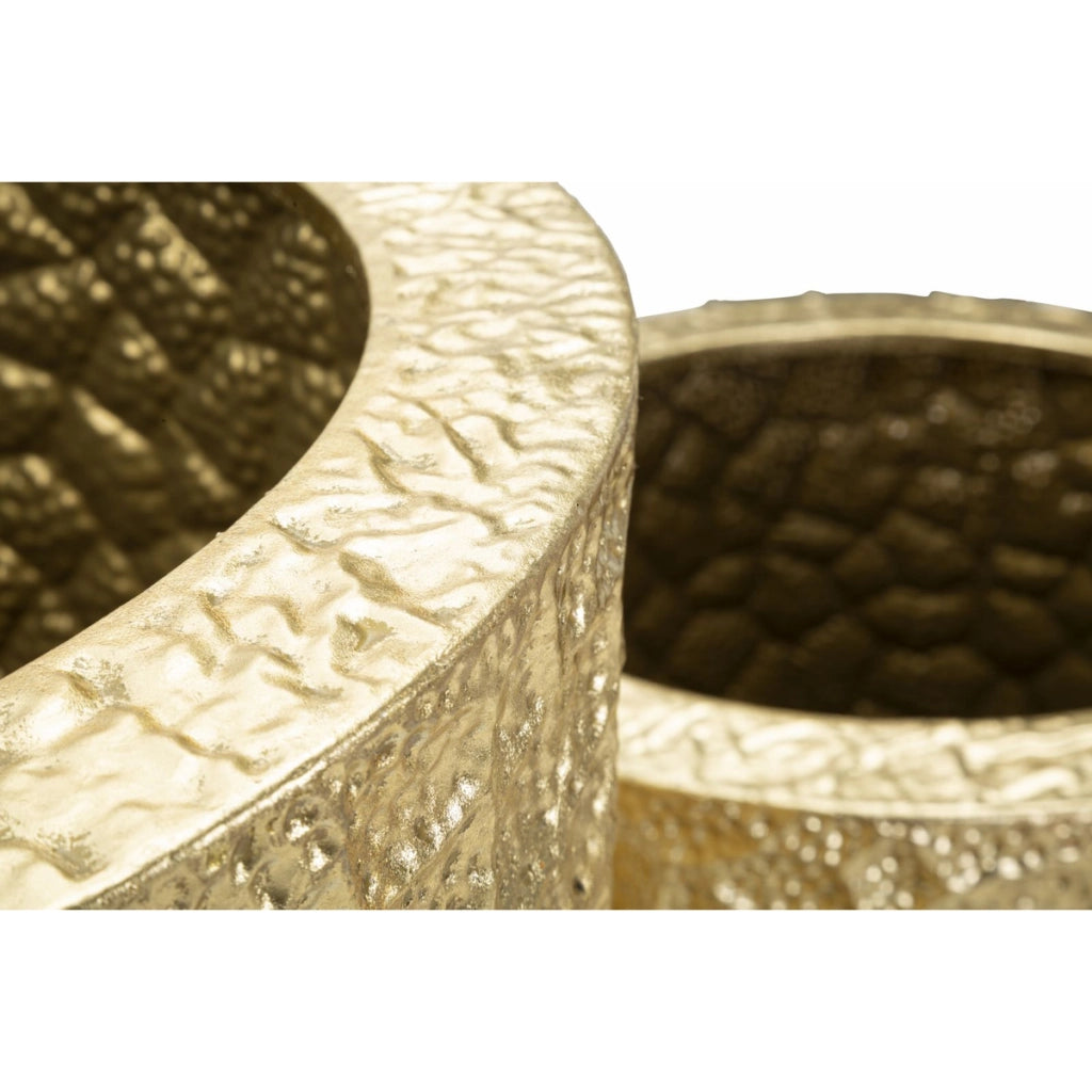 Set di 3 Vasi Decorativi VKH419, Oro, Metallo, 50,8x50,8x114,9 cm