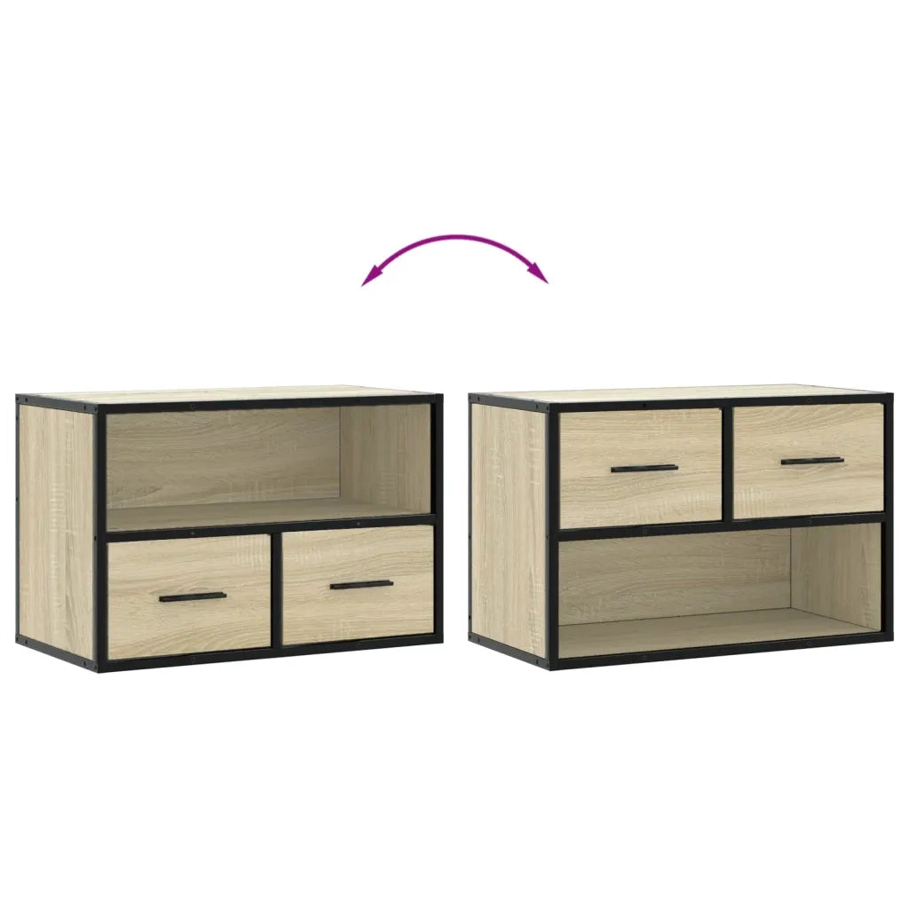 Mobile TV Rovere Sonoma 60x31x39,5cm Legno Multistrato Metallo