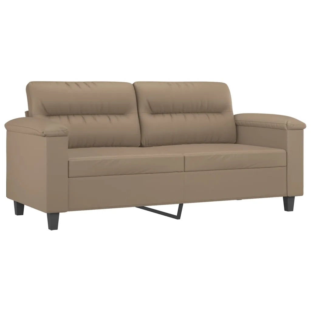 Set di Divani 2 pz con Cuscini Cappuccino in Similpelle