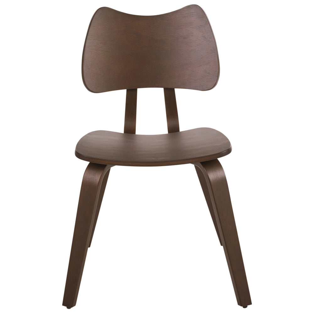 Set di 2 sedie da pranzo con struttura in legno di gomma marrone scuro Mobili da cucina per la sala da pranzo in stile retrò