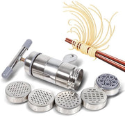 Macchina per Pasta Manuale - Acciaio Inossidabile - Portatile - Facile da Usare - 5 Testine - Dimensioni 18,5 x 14 cm - Macchina per Noce