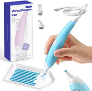 Elettrodotatore a diamanti a spina (con cavo), accessorio diamantato ergonomico con punti multipli, pennello diamantato per impiantare diamanti AB senza lavaggio (blu)