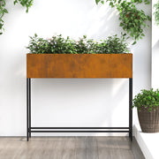 Fioriera da Giardino Rialzata 100x26x82 cm Acciaio Resistente