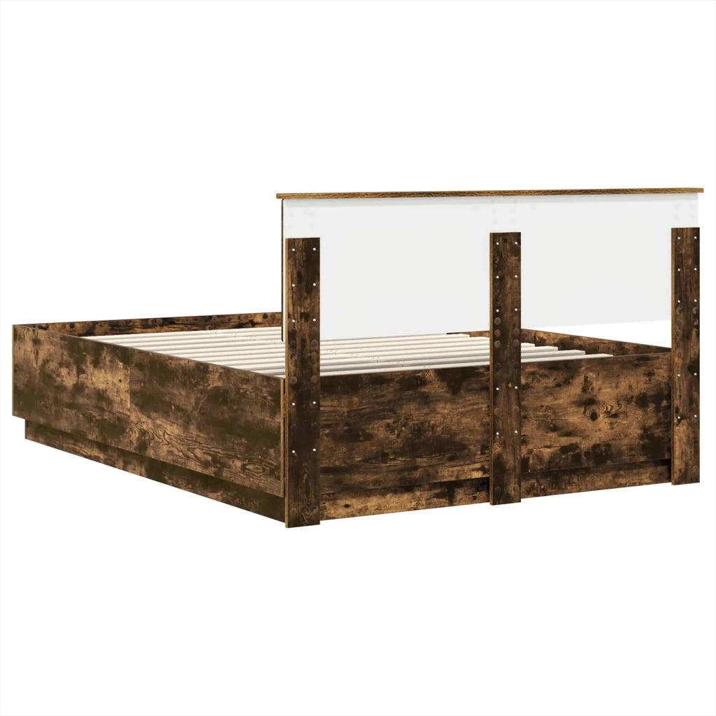 Struttura del letto con testiera Rovere Fumo 150 x 200 cm 3408156