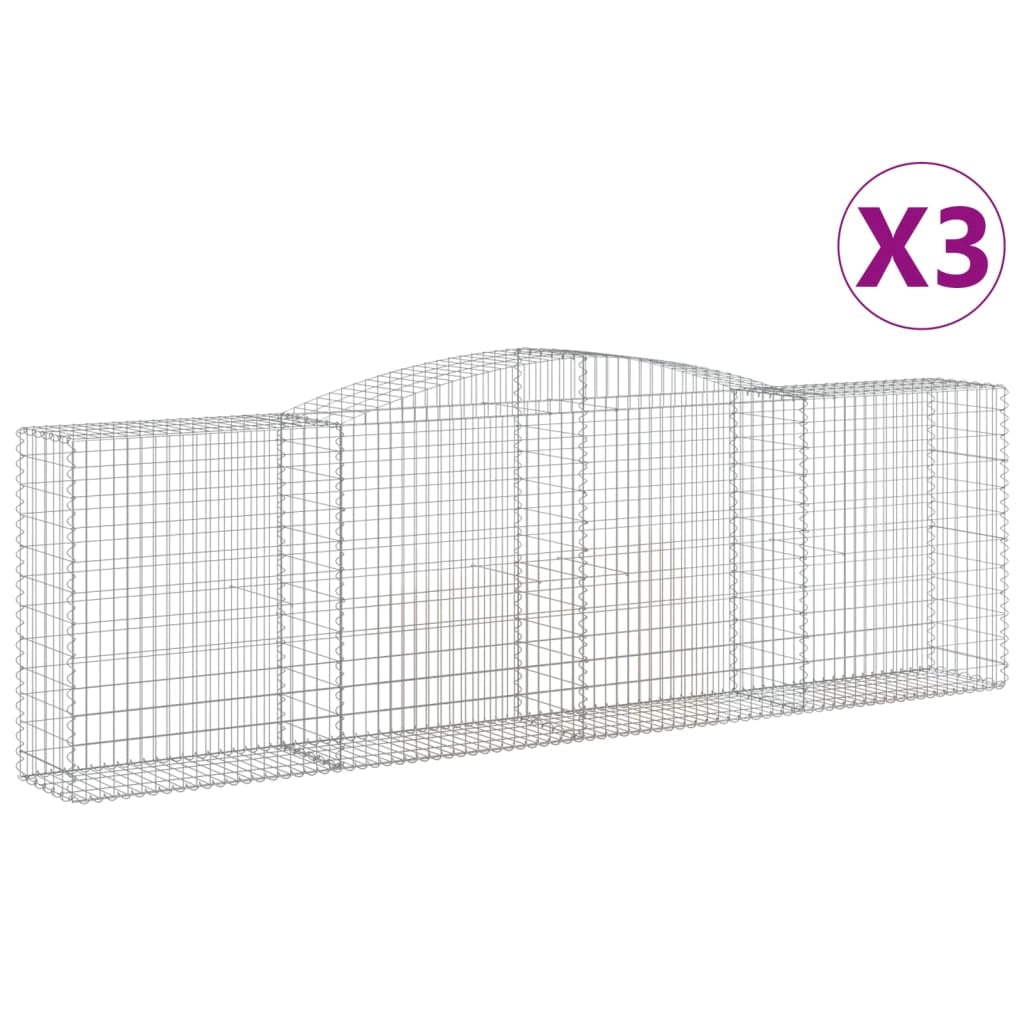 Cesti Gabbioni ad Arco 3 pz 400x50x120/140 cm Ferro Zincatocod mxl 124125