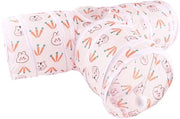 Tunnel per coniglio pieghevole 3-in-1 - tunnel attività per conigli - rifugio per animali domestici - adatto per gatti e cavi - dimensioni 60x20x30 cm - materiale plastico - colore bianco e grigio.