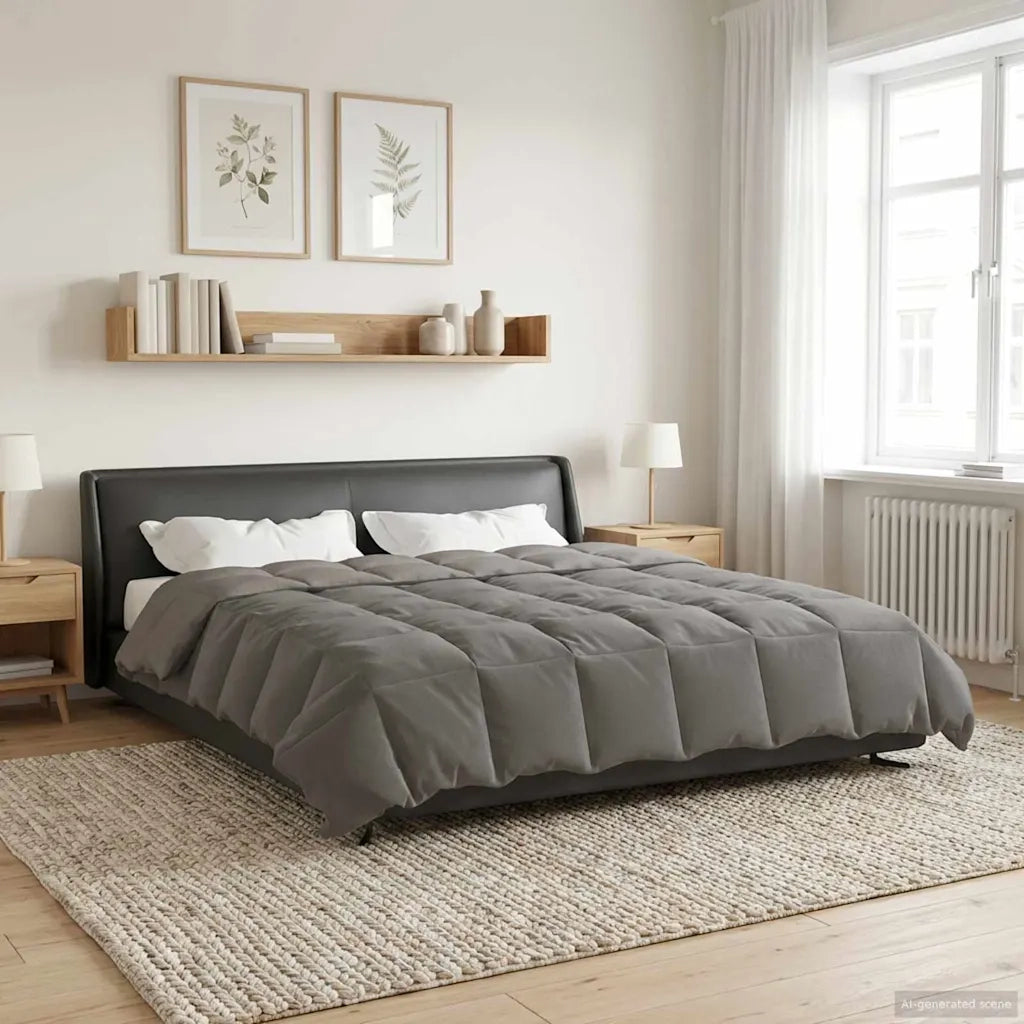 Duvet Invernale Grigio chiaro 240 x 260 cm Microfibra