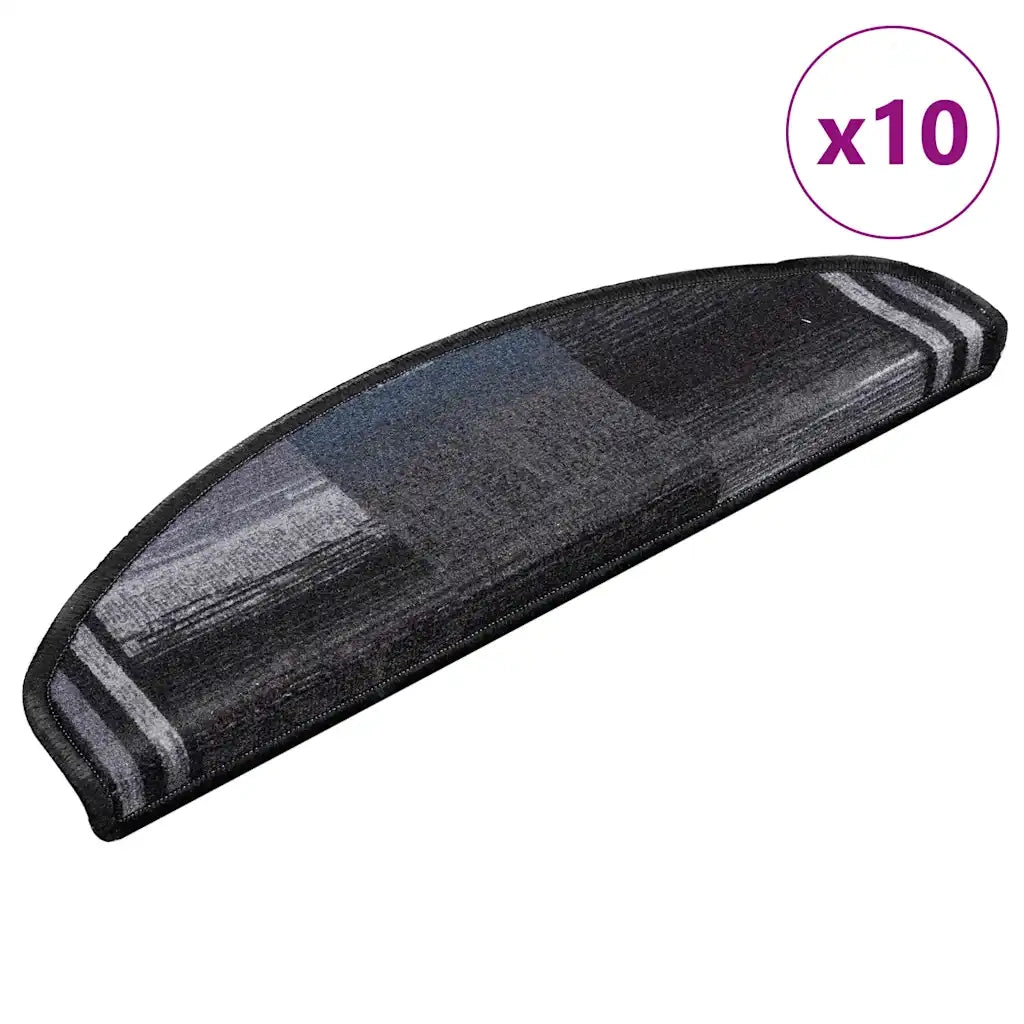 Tappetini per Scale Autoadesivi 10 pz 65x25 cm Nero e Grigio cod mxl 64175