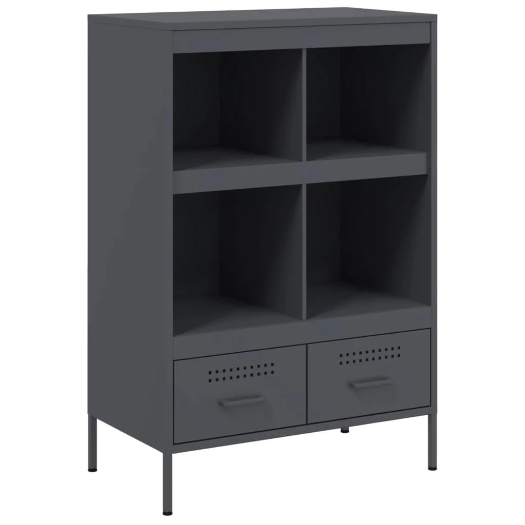 Buffet credenza cassettiera mobiletto mobile contenitore organizer cucina soggiorno salotto alto 68 x 39 x 101,5 cm acciaio antracite 02_0032208