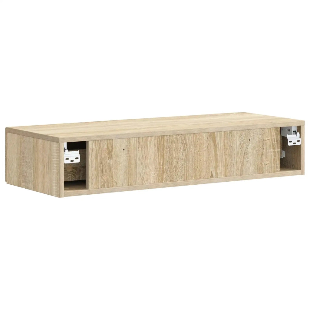 Tavolino da Parete Laterale Rovere Sonoma 87,5 x 34,5 x 17 cm