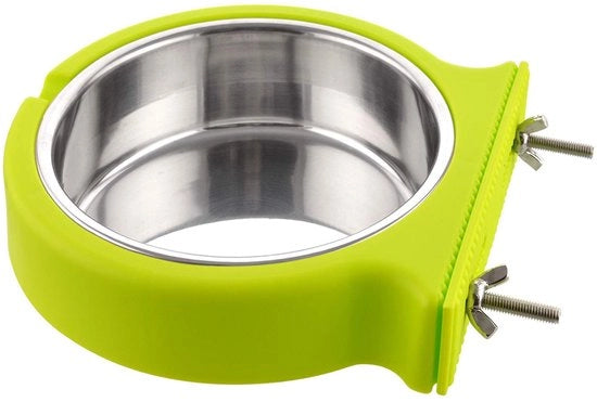 Bacetto per gabbie, contenitore per alimenti e acqua, stazione di ristoro per animali domestici, piccoli animali, rottura facile, materiale in acciaio inossidabile