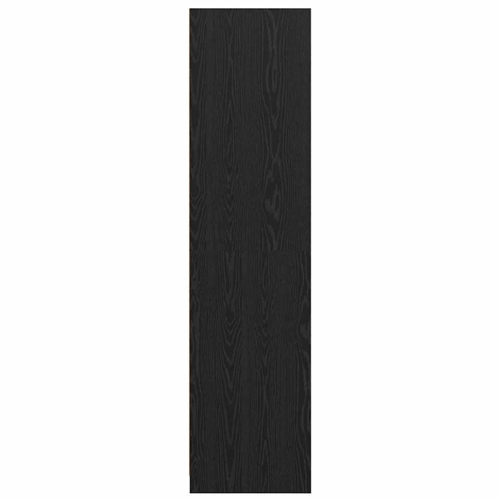 Mobile contenitore moderno 80 x 50 x 203 cm con 2 cassetti stile minimalista legno composito rovere nero 02_0056114