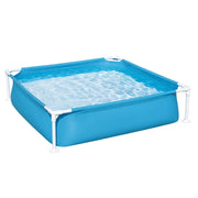 Trade Shop - Piscina Quadrata Fuori Terra Per Bambini Baby Telaio In Acciaio Blu 122 Cm 56217 -