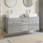 Set di Armadi da Bagno 3 pz Sonoma grigio 49,5 x 41 x 62,5 cm 3405848