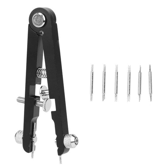 Kit di accessori orologio da montaggio - Ajusta cintura orologio - Kit di strumenti orologio - Leggero - In acciaio inossidabile - Incluso 8 pin - Strumento orologio