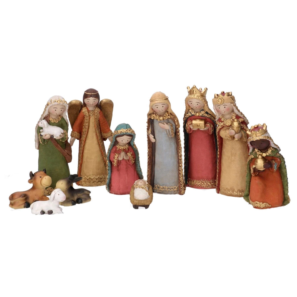 Natività resina set 11pz cm xh13