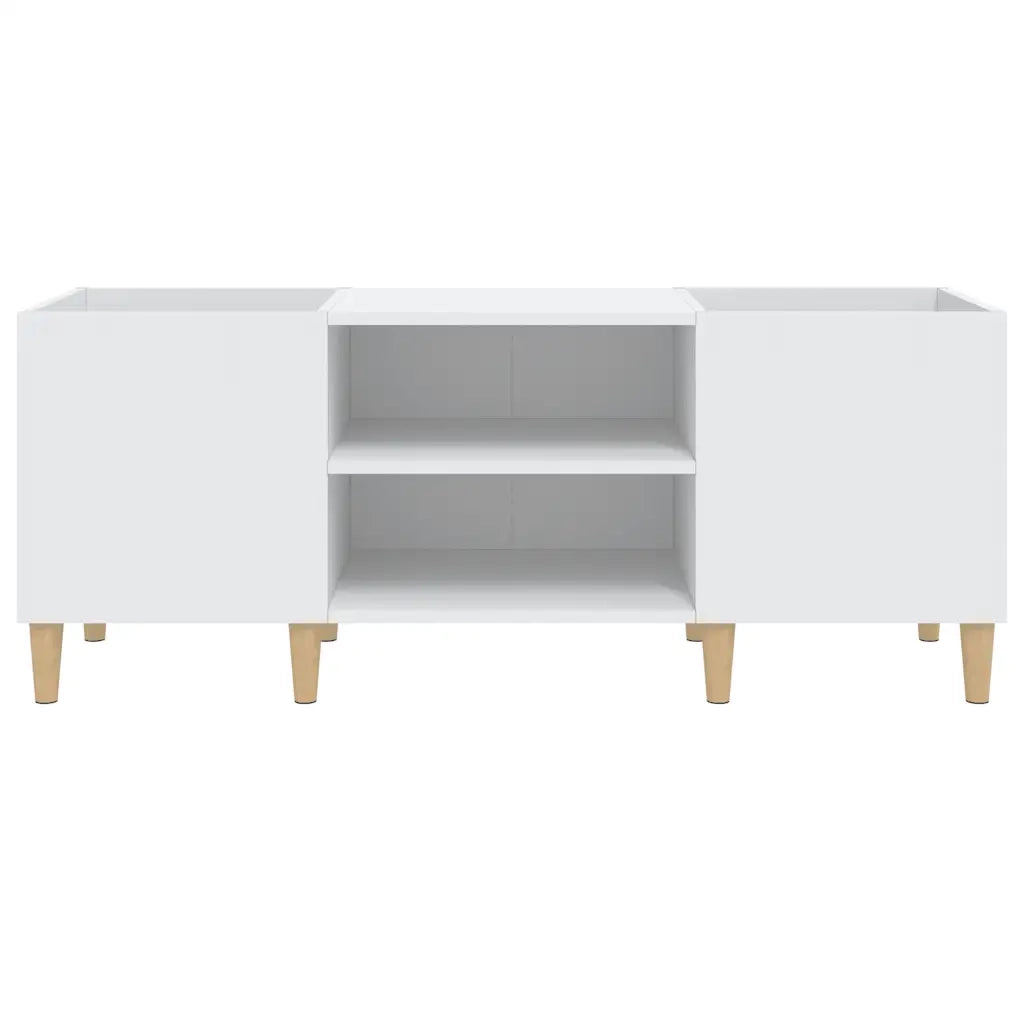Mobiletto Porta Dischi Bianco 121x38x48 cm Legno Massello CFW8696564