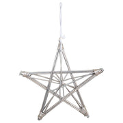 Decorazione stella midollino argento 70x70x5h