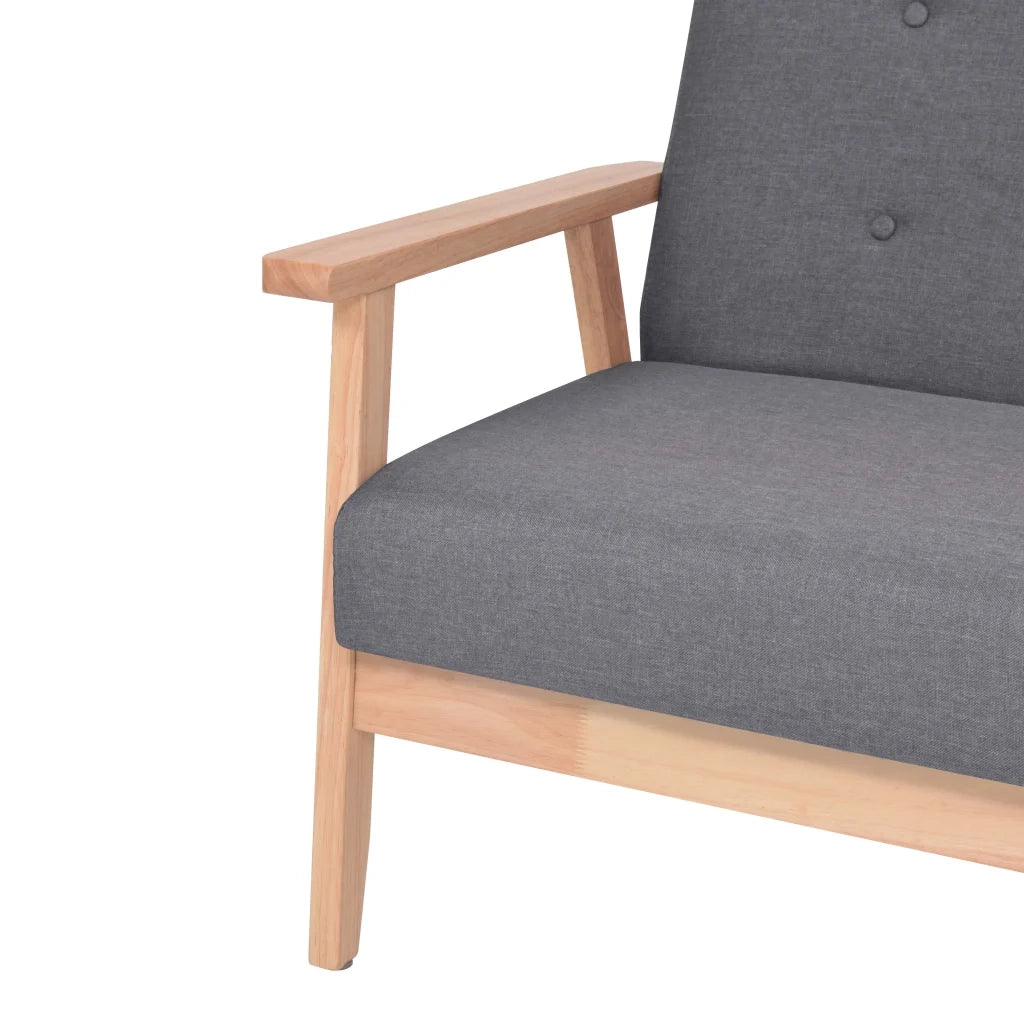 Set di Divani 3 pz in Tessuto Grigio Scuro