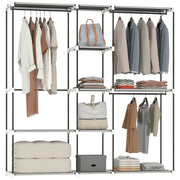 Armadio Guardaroba con Ripiani e Appendiabiti ¨C Zephmum ¨C Grigio 182x43x185 cm